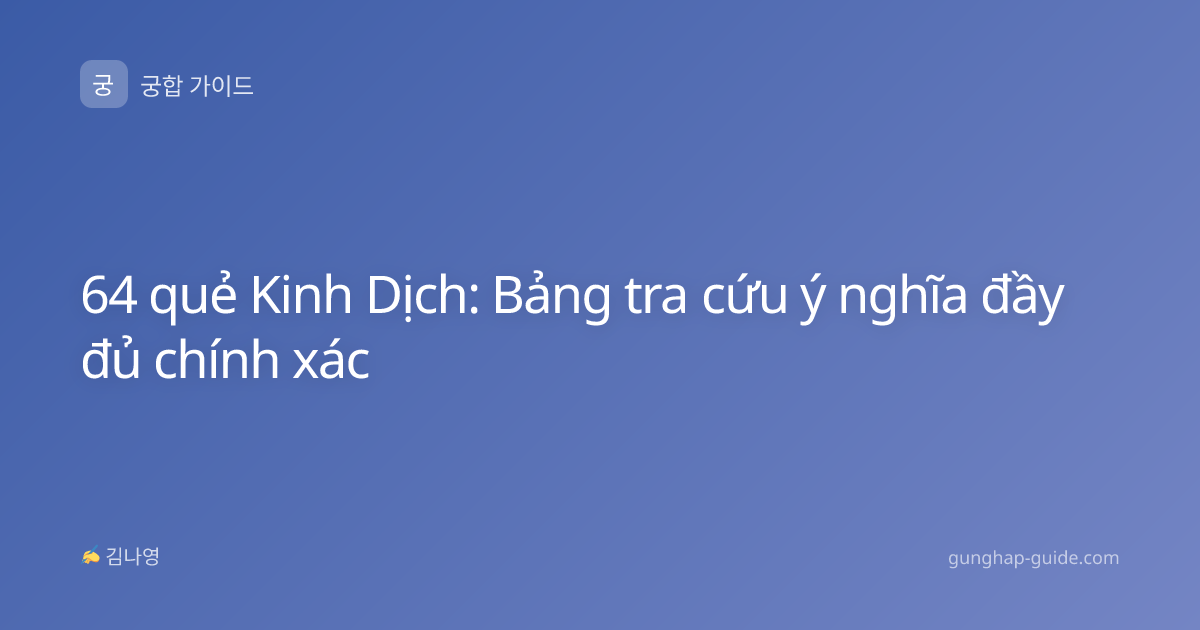 64 quẻ Kinh Dịch: Bảng tra cứu ý nghĩa đầy đủ chính xác