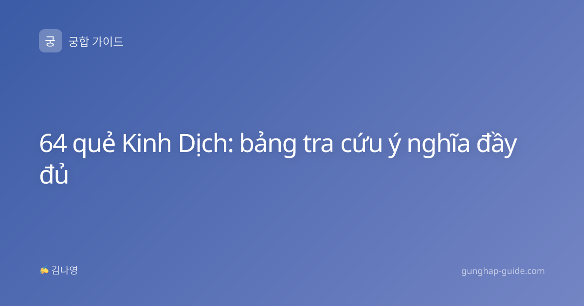 64 quẻ Kinh Dịch: bảng tra cứu ý nghĩa đầy đủ